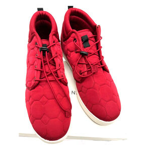 Sun+Stone MensAnkle Boots Red Fabric Lace Up Quilted Shoes 12 M NWT